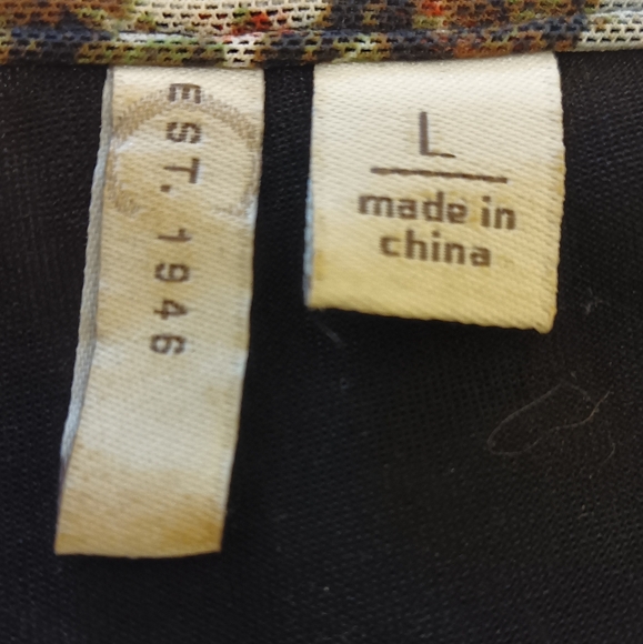 Cato Bohemian Floral Print Women's Peasant Top Multicolor Long Sleeves Size L - Picture 2 of 13